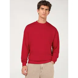 Bewakoof Men's Salsa Red Oversized Sweatshirt-picture-12