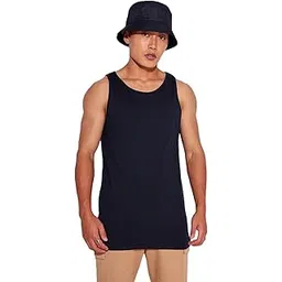 bewakoof Men's Solid 100% Cotton Vest- Regular Fit, Round Neck, Sleeveless-picture-13
