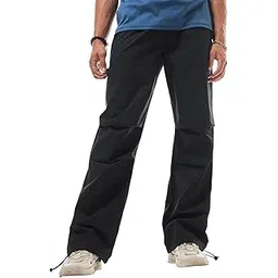 bewakoof Men's Solid Oversized Fit Cotton Parachute Pants| Oversized Fit Pants | Casual Pants| Comfy Everyday Wear-picture-13