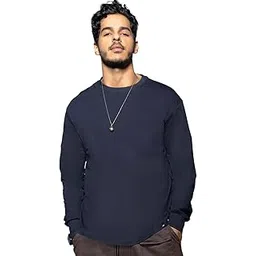 bewakoof Men's Solid Oversized Fit Full Sleeve Round Neck Cotton T-Shirt-picture-21