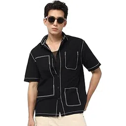 bewakoof Men's Solid Oversized Fit Shirt-picture-20