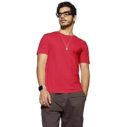 bewakoof Men's Solid Regular Fit Green Half Sleeve T-Shirt-picture-30
