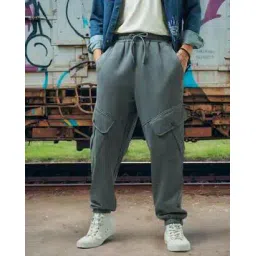 bewakoof Men's Super Loose Fit Brushed Cargo Joggers-picture-31