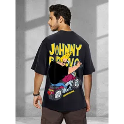 Bewakoof Official Cartoon Network Merchandise Johnny Biker Printed Oversized T-shirt-picture-32