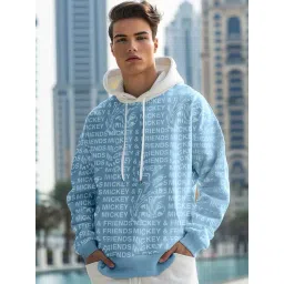 Bewakoof Official Disney Men's Blue Mickey All Over Printed Oversized Hoodies-picture-42