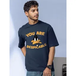 Bewakoof Official Looney Tunes Merchandise Blue Oversized Graphic T-Shirt-picture-18