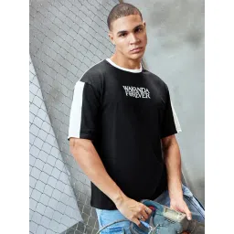 Bewakoof Official Marvel Merchandise Men's Black Panther Graphic Printed Super Loose Fit T-shirt-picture-13