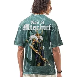 bewakoof Official Marvel Merchandise Men's Graphic Print Oversized Fit Half Sleeve Round Neck Cotton T-Shirt-picture-16