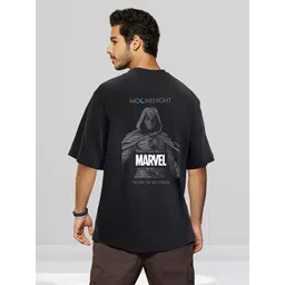 Bewakoof Official Marvel Merchandise Moon Knight Marvel Graphic Printed Oversized T-shirt-picture-17