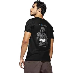 bewakoof Official Marvel Merchandise Moon Knight Men's 100% Cotton Graphic Print Regular Fit Round Neck T-Shirt-picture-39