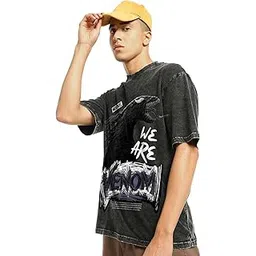 Bewakoof Official Marvel Merchandise Venom Men's 100% Cotton 220 GSM Graphic Print Oversized Fit Round Neck T-Shirt-picture-10