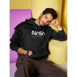 Bewakoof Official Nasa Merchandise I Need My Space Typography Oversized Hoodies-picture-35