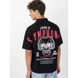 Bewakoof Oversized Jet Graphic Printed Casual Shirt-picture-17