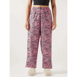 Bewakoof Pink Cotton Regular Fit Printed Pyjamas-picture-27