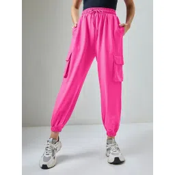 Bewakoof Pink Loose Fit Joggers-picture-37