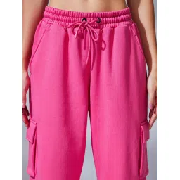 Bewakoof Pink Mid Rise Joggers image 3