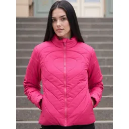Bewakoof Pink Plain Puffer Jacket-picture-19