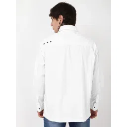 Bewakoof White Cotton Loose Fit Shirt image 2