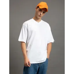 Bewakoof White Cotton Loose Fit T-Shirt-picture-14