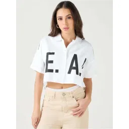 Bewakoof White Cotton Relaxed Fit Printed Shirt-picture-20