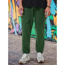 Bewakoof Winter Moss Terry Solid Relaxed Fit Joggers-picture-20