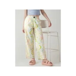 Bewakoof Women Off White All Over Printed Wide Leg Pyjamas-picture-12