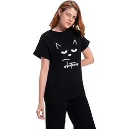 bewakoof Women's 100% Cotton Printed Boyfriend Fit Round Neck T-Shirt-picture-18