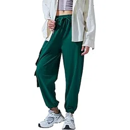 bewakoof Women's Cotton Oversized Fit Joggers | Track pants for woman | Lower for women | Multipurpose | Activewear | Utility Pockets | Lightweight & Flexible Elastic Waist | Casual Joggers | Loose Fit-picture-39