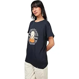 bewakoof Women's Graphic Printed 100% Cotton T-Shirt - Boyfriend Fit, Round Neck, Half Sleeve-picture-36