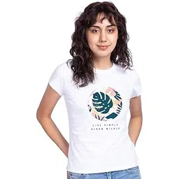 bewakoof Women's Graphic Printed 100% Cotton T-Shirt - Slim Fit, Round Neck, Half Sleeves-picture-18