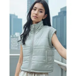 Bewakoof Women's Green Oversized Puffer Jacket-picture-36