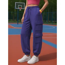 Bewakoof Women's Skipper Blue Super Loose Fit Brushed Jogger-picture-35