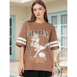 bewakoof heavy duty Bewakoof Official Looney Tunes Merchandise Graphic Printed Oversized T-shirt-picture-17