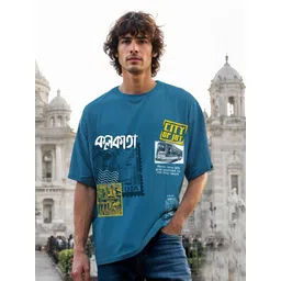 Bewakoof Heavy Duty Graphic Printed Drop-Shoulder Sleeves Oversized Cotton T-shirt-picture-21