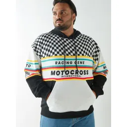 Bewakoof Heavy Duty Men Plus Size Printed Hooded Cotton Pullover Sweatshirt-picture-15