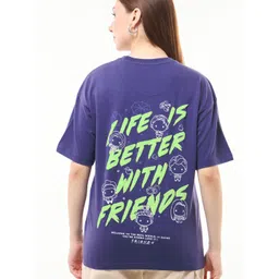 Bewakoof Heavy Duty Women Friends Typography Printed Round Neck Oversized T-shirt-picture-19