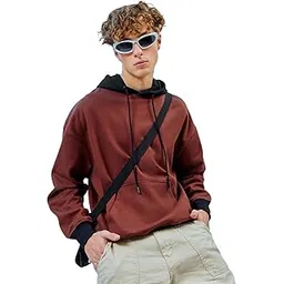 Men's Fleece Oversized Fit Hoodies | Bewakoof Heavy Duty® 1.0 | Hoodie for Men Winter Wear-picture-44