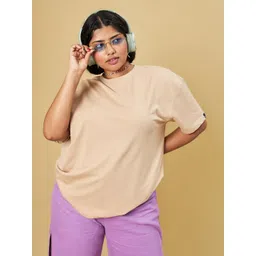 Bewakoof Plus Round Neck Oversized Cotton T-shirt-picture-38