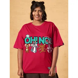 Bewakoof Plus Women Printed Pure Cotton T-shirt-picture-46