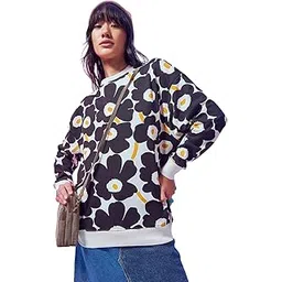 Women's Fleece Oversized Fit Sweatshirt | Bewakoof Heavy Duty® 1.0 | Sweatshirt for Woman Winter Wear-picture-10