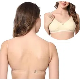 bewild Full Coverage Fancy Backless Cotton Bra for Women,Girls,Ladies Casual Padded Everyday Non Wired Adjustable Supported Invisible Bras with Transparent Starp & Band Free.-picture-26