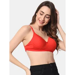 BEWILD Women Red Full Coverage Heavily Padded Backless Cotton Bra-image-20
