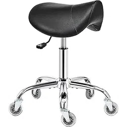 BEWISHOME Ergonomically Designed Rotating Saddle Stool with Adjustable Rolling Height, Suitable for Aluminum Alloy Rolling Saddle Stools in Salons, Massage Parlors, Clinics, and Offices,Black,BMD01B-picture-31