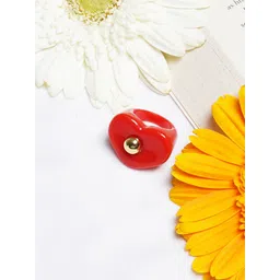 BEWITCHED Red & Gold-Toned Beaded Finger Ring-picture-10