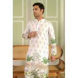 bexario Men Printed Cotton Rayon Straight Kurta-picture-18