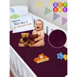 BeyBee Kids Magenta & Grey 2-Pieces Breathable & Lightweight Mattress Protector-picture-22