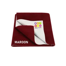 BeyBee Kids Maroon Solid Waterproof Dry Sheet Cotton Mattress Protector-picture-39