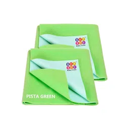 BeyBee Kids Pack of 2 Green Solid Waterproof Dry Sheet Cotton Mattress Protector-picture-35