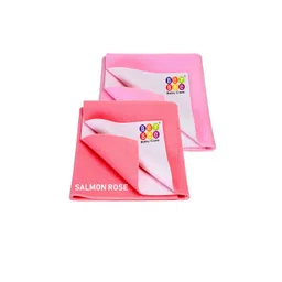 BeyBee Kids Pack of 2 Pink Solid Waterproof Dry Sheet Cotton Mattress Protector-picture-21