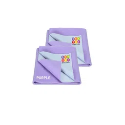 BeyBee Kids Pack of 2 Purple Solid Waterproof Dry Sheet Cotton Mattress Protector-picture-12
